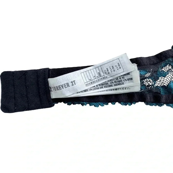 Blue Lace Floral Mesh Bralette Size Small Intimate Bra Lingerie - Picture 5 of 8